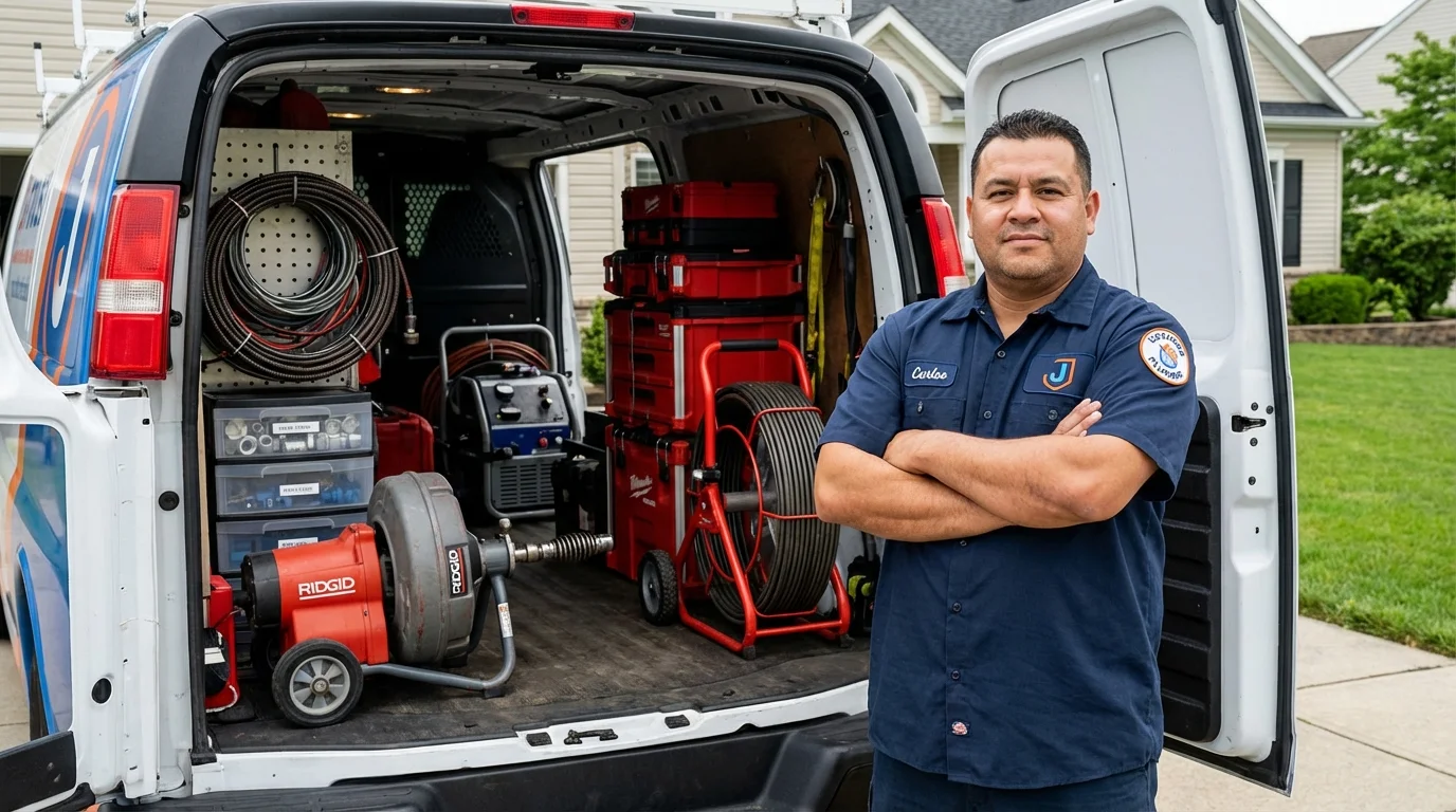 Professional drain cleaning equipment and Johns Plumbing LLC plumber in Georgetown